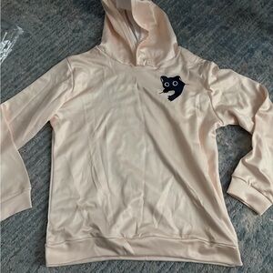 Kids Hooded Sweatshirt with Cat Graphic